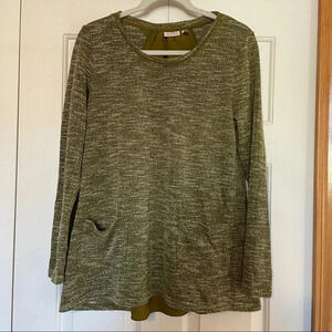 LOGO Lori Goldstein Olive Green Tunic